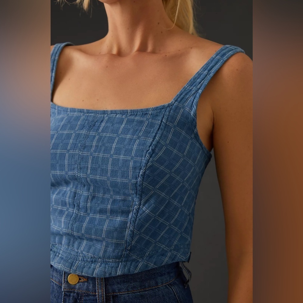 Pilcro Cotton Corset Tank - Picture 1 of 13